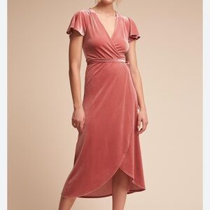 Anthropologie BHLDN Thrive velvet wrap dress